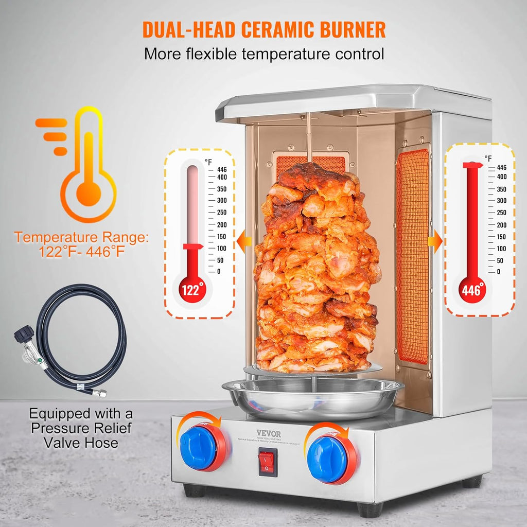 Shawarma Grill Machine with 2 Burners, 13 lbs Capacity a7
