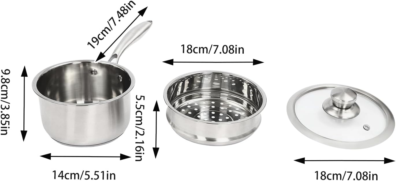 Stainless Steel Steamer Pot with Saucepan and Lid a7