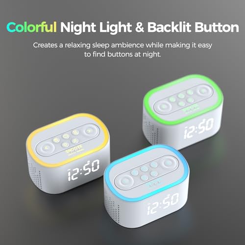 Digital Alarm Clock & White Noise Machine with 21 Sounds k7