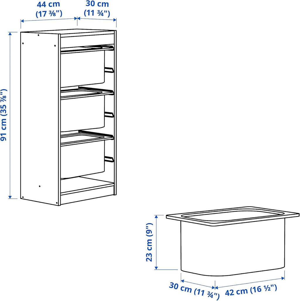 storage combination with boxes 44x30x91 cm a7