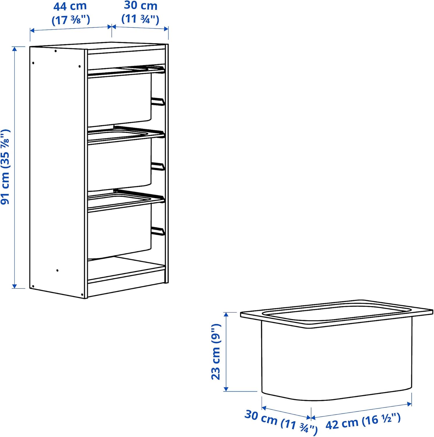 storage combination with boxes 44x30x91 cm a7