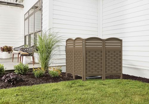 Air Conditioner Fence Privacy Screen 4 Panels Outdoor Enclosure Off White k7