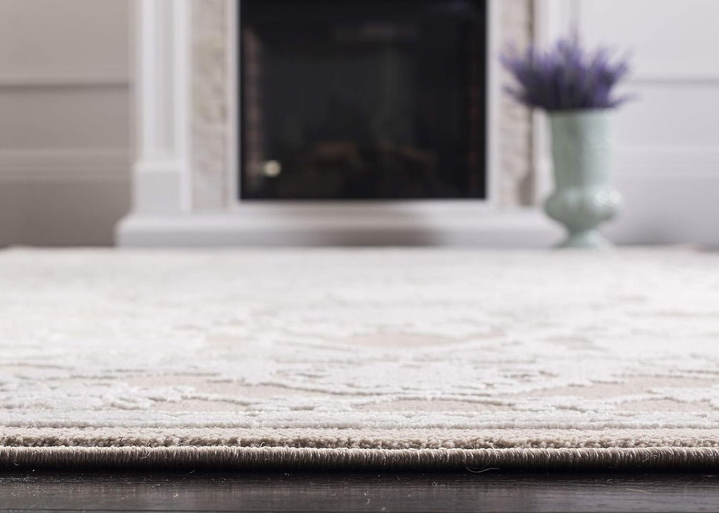 Vintage Distressed Runner Rug 2'3" x 12' Beige Cream a7