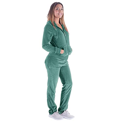 Velour Tracksuit 2 Piece Set for Women Jogging Outfit k7m