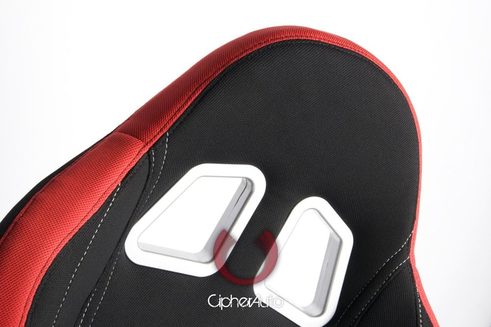 Racing Seats Red Black Cloth Pair a7