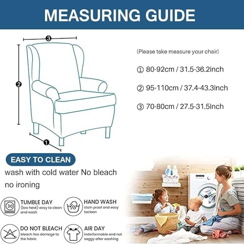 Armchair Slipcovers for Recliner Sofa Wing Chair 2 Pieces Stretch Spandex q7