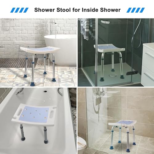 Shower Stool with Height Adjustable Seat, 500 lbs Capacity a7