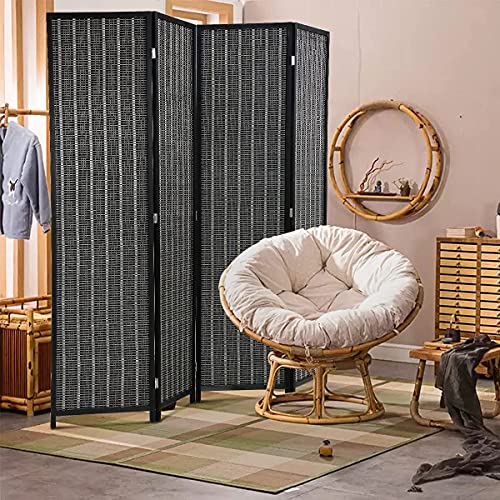 Room Divider 6 Panel Folding Screen Partition Black k7