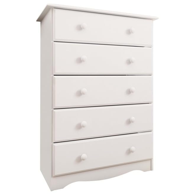 Solid Wood 5-Drawer Chest with Knobs Honey Pine Stained Light Wood k7