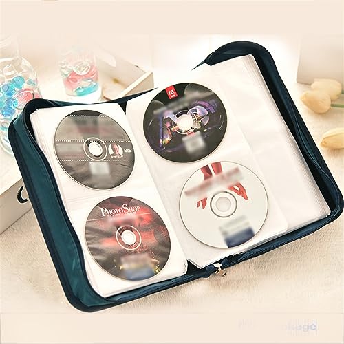 CD Case DVD Storage Holder Portable Binder Blue 128 Capacity k7