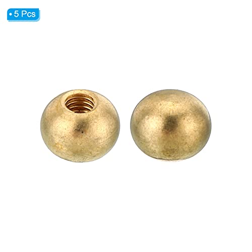 M6 Thread Cap Nuts Knob Brass Ball Lamp Decoration Screw Caps 5 Pack a7