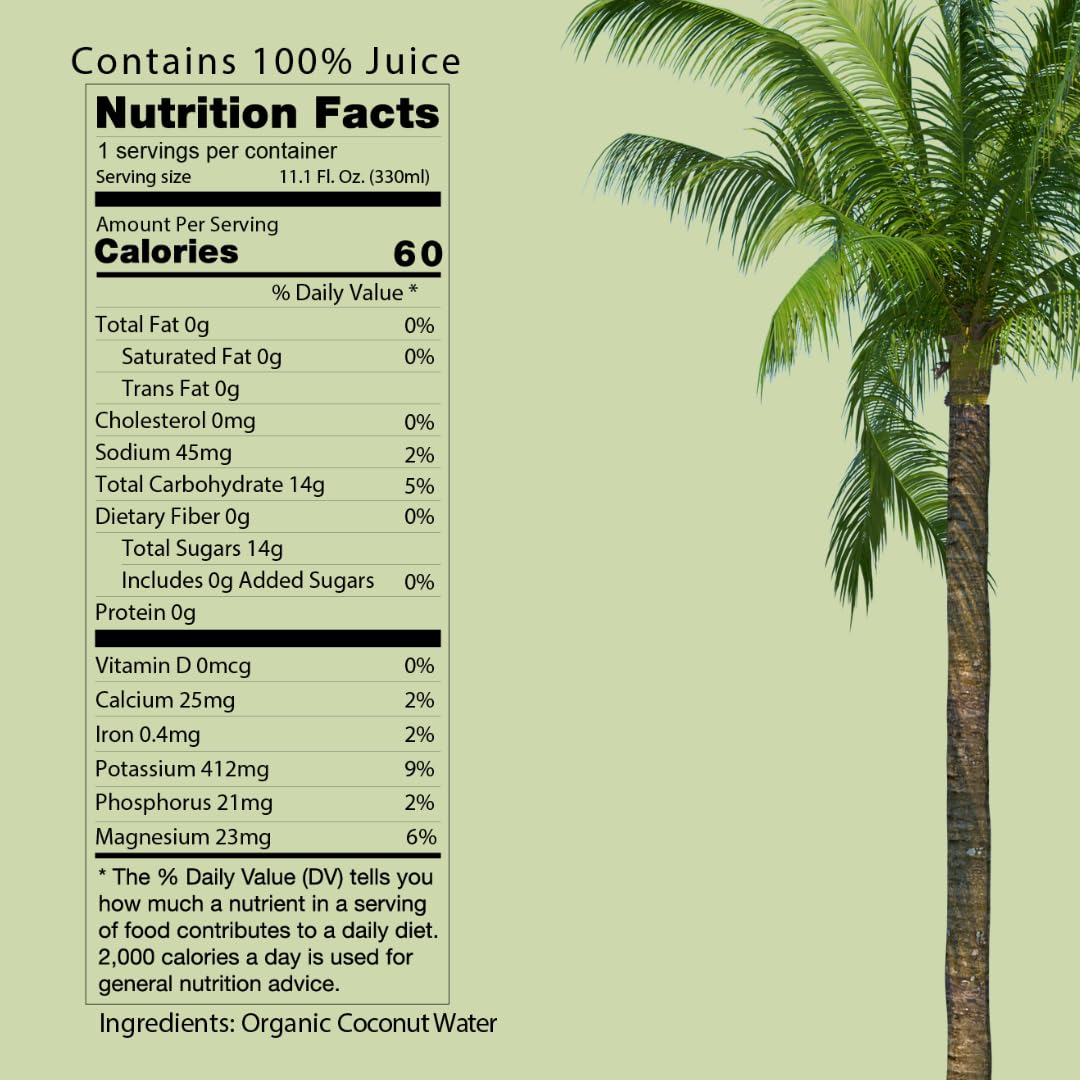 Organic Coconut Water Drink with Electrolytes, 11 Fl Oz Pack of 12 k7
