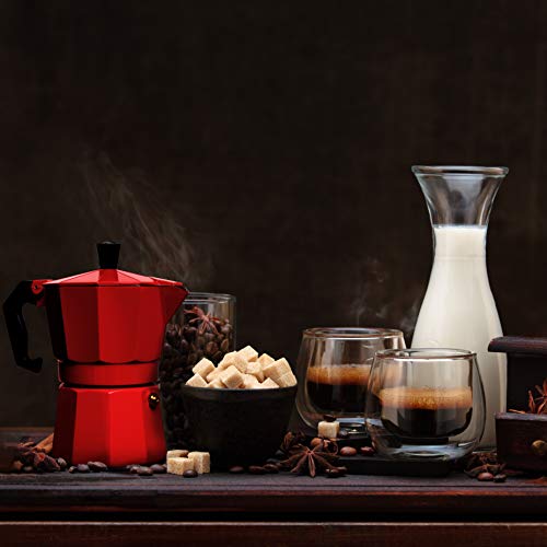Aluminum Moka Stove Coffee Maker with Mug, 3 Espresso Cup 5 oz k7