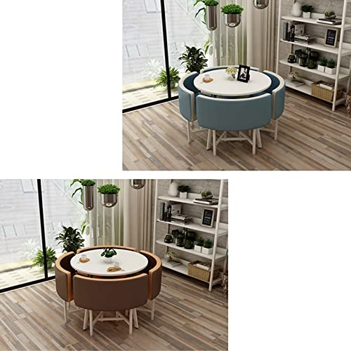 Office Dining Table Set with 4 Chairs 80cm a7