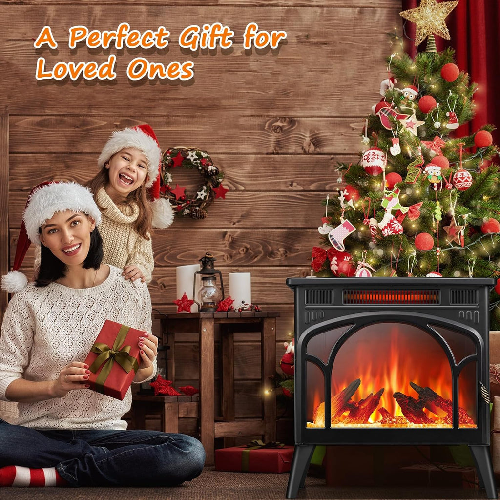 Electric Fireplace Heater with 3D Flame Effect and Remote k7m