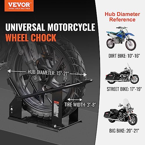 Motorcycle Wheel Chock, 1800 lbs Capacity, Heavy-Duty Steel Stand with 3 Adjustable Holes k7p
