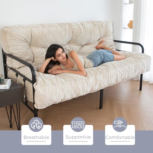 Velvet Futon Mattress Full Size Beige k7m