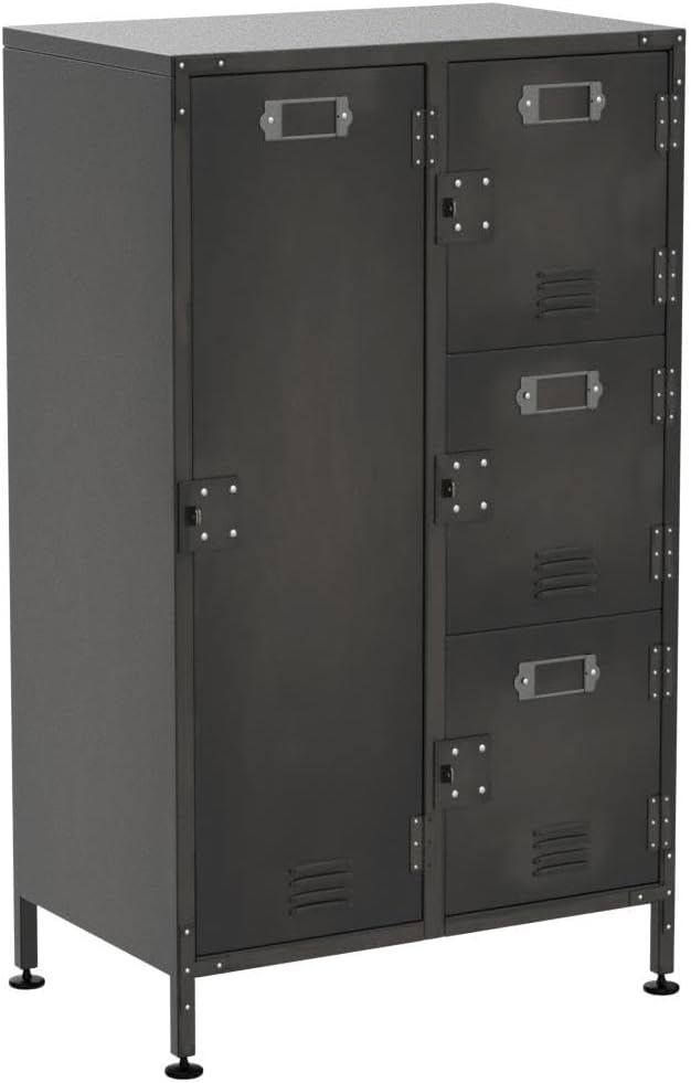 Metal Locker Storage Cabinet 4 Door Steel Wardrobe k7