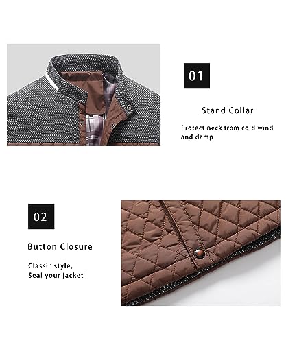 Men Diamond Quilted Puffer Jacket Lightweight Casual a7
