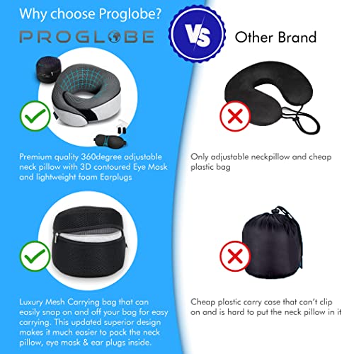Orthopedic Travel Neck Pillow with Memory Foam and Eye Mask Set a7