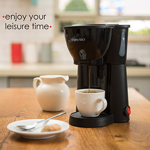 Mini Drip Coffee Maker with Brewing Basket, Black, One Cup Brew a7