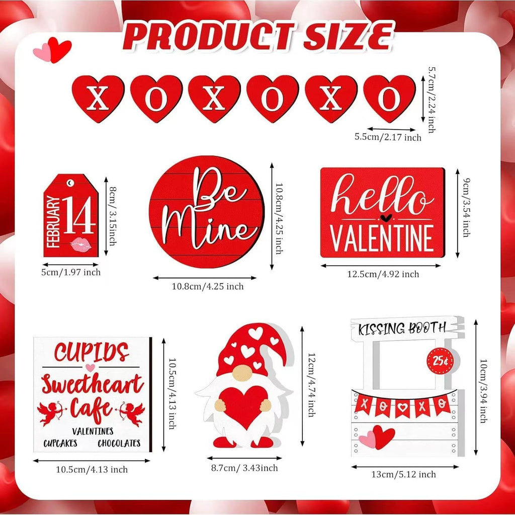 Valentine's Day Tiered Tray Decor Farmhouse Set Red7k