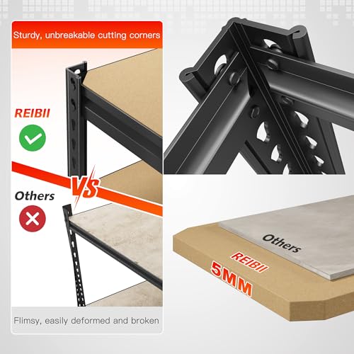 Heavy Duty Garage Shelving 5-Tier Adjustable Metal Storage Rack 72.1" H 2 Pack q7m