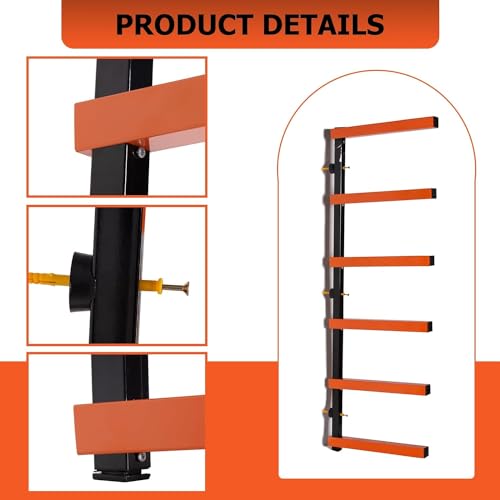 Steel Wall Mounted 6-Tier Lumber Storage Rack a7k