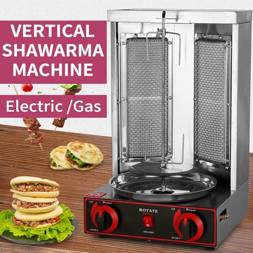 Chicken Shawarma Machine Countertop Rotisserie Grill Kebab Broiler Gas a7
