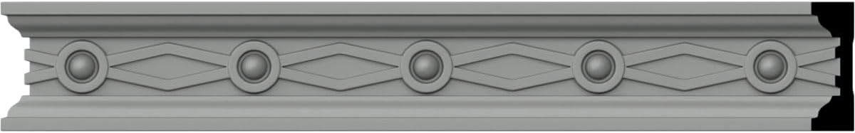 Ekena Millwork 1 1/2"H x 1/2"P x 94 1/2"L, (2" Repeat), Federal Chair Rail