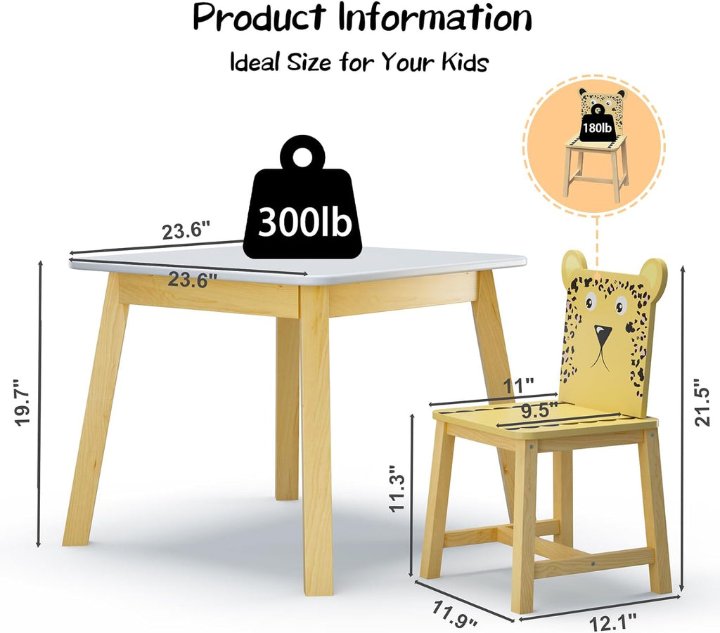 Children's Wooden Table and 4 Chairs Set a7