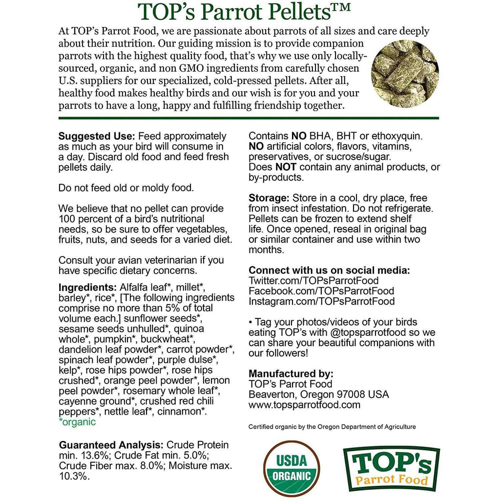 Parrot Food Organic Pellets a7