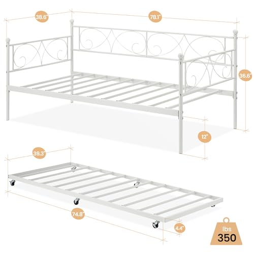 Black Metal Platform Sofa Bed Frame with Castors a7