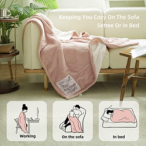 Heated Throw Blanket 50x60 with 4 Heat Settings Grey k7m