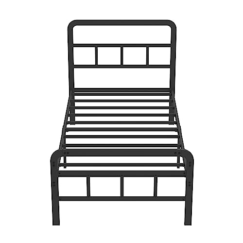 California King Bed Frame with Headboard Metal Platform Black k7