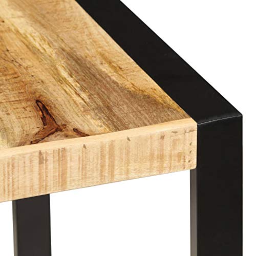 Dining Table 63" Solid Mango Wood Steel Legs a7