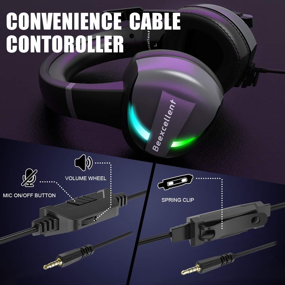 Gaming Headset for PS4 Xbox PC Surround Sound Noise Canceling Mic a7
