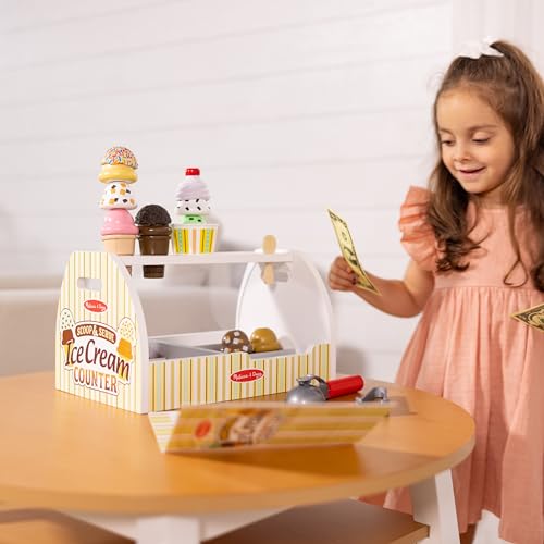 Wooden Ice Cream Counter Play Set 28pcs a7