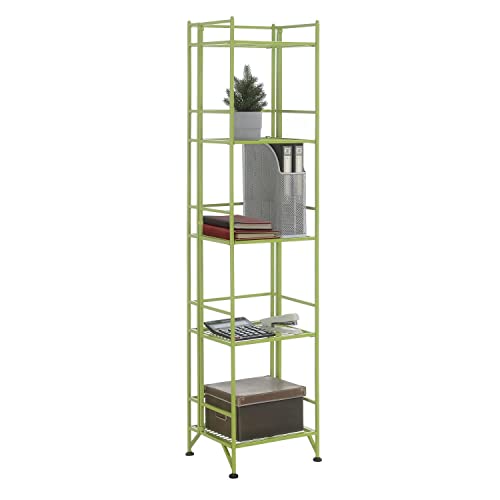 Storage Shelves 5-Tier Folding Metal Shelving Cobalt Blue k7
