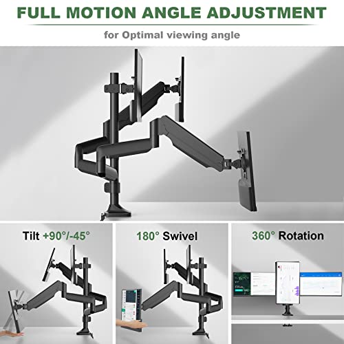 Triple Monitor Desk Mount for Three Flat or Curved Screens up to 27 inch, VESA 100x100mm k7