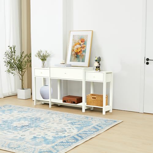 Console Table with Drawer Marble Texture Top Sideboard7k