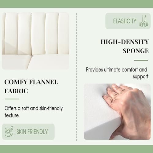 L-Shape Sectional Sofa with Curved Armrests White7k
