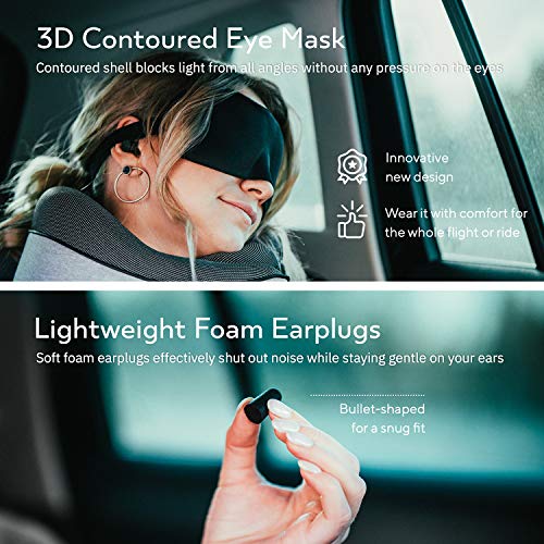 Orthopedic Travel Neck Pillow with Memory Foam and Eye Mask Set a7