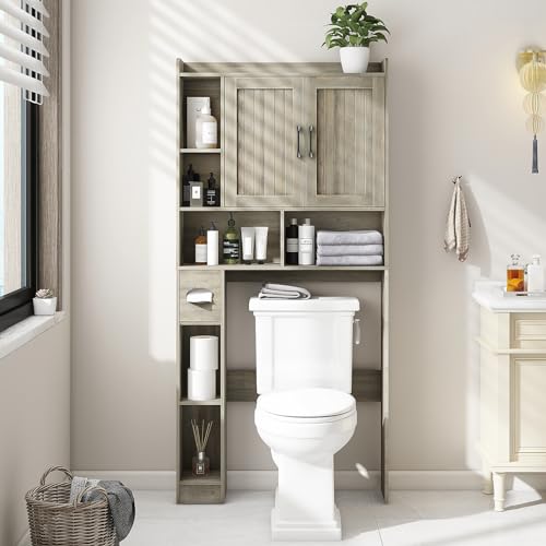 Over The Toilet Storage Cabinet with Sliding Doors a7k