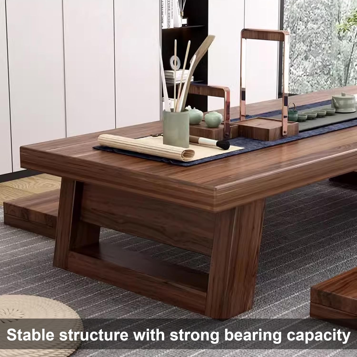Solid Wood Floor Tea Table for Living Room Tatami a7