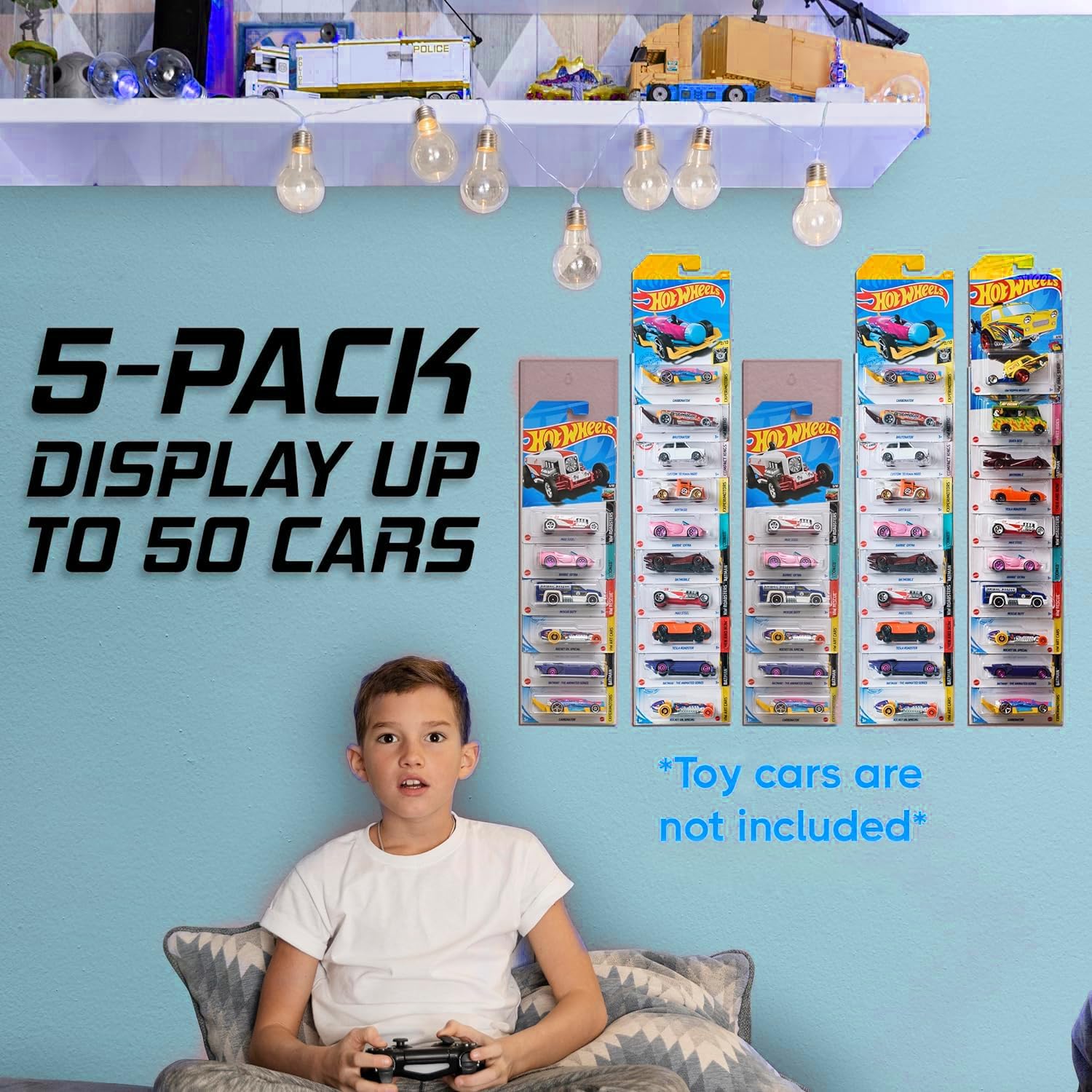 Display Case for Packaged Toy Cars, Wall Storage Organizer k7m