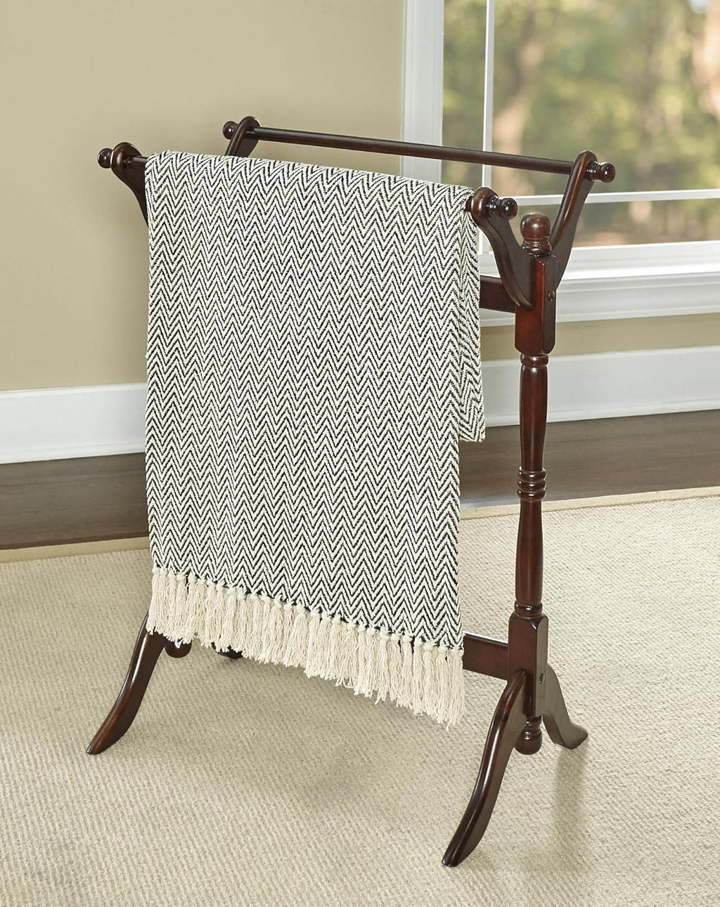 Blanket Quilt Rack Oak Finish a7