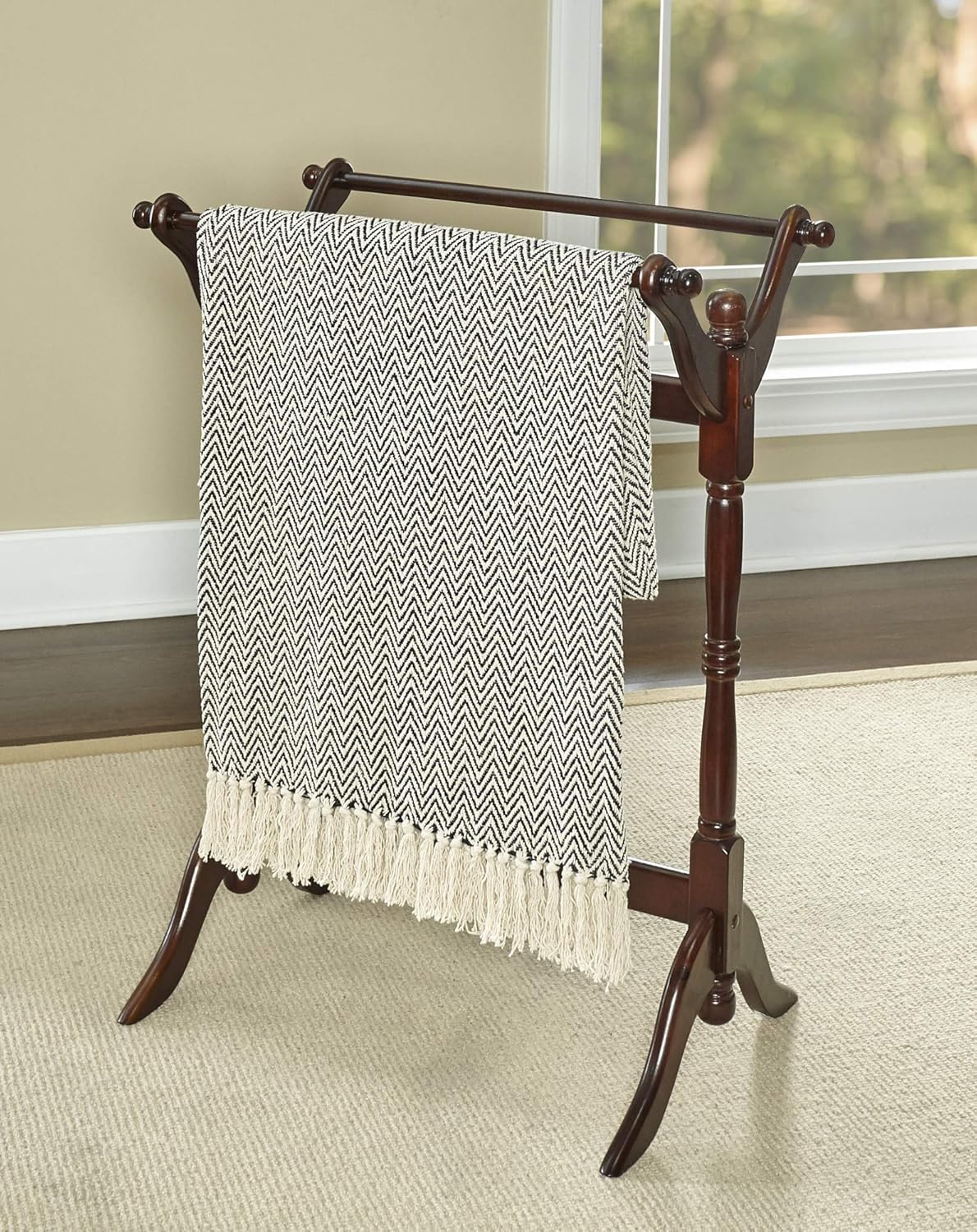 Blanket Quilt Rack Oak Finish a7