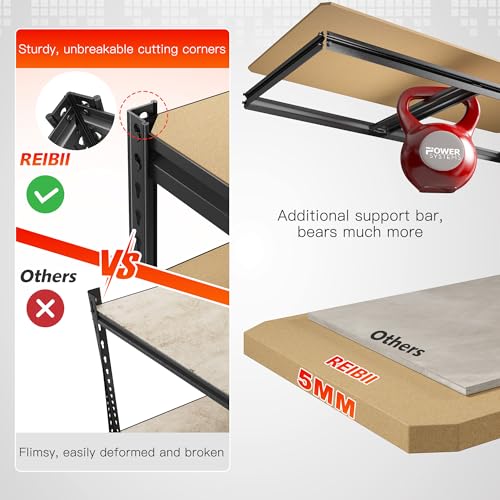 Heavy Duty Garage Shelving 5-Tier Adjustable Metal Storage Rack 72.1" H 2 Pack q7m