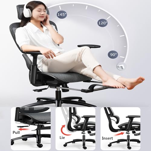 Ergonomic Mesh Office Chair with Lumbar Support and Adjustable Headrest k7m